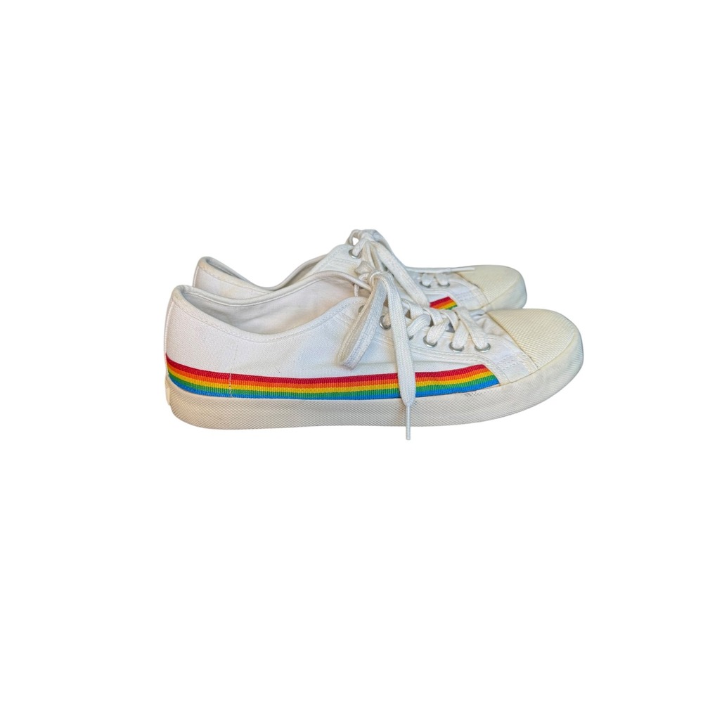Gola Coaster Rainbow Drop White Canvas Sneakers Womens Size 10